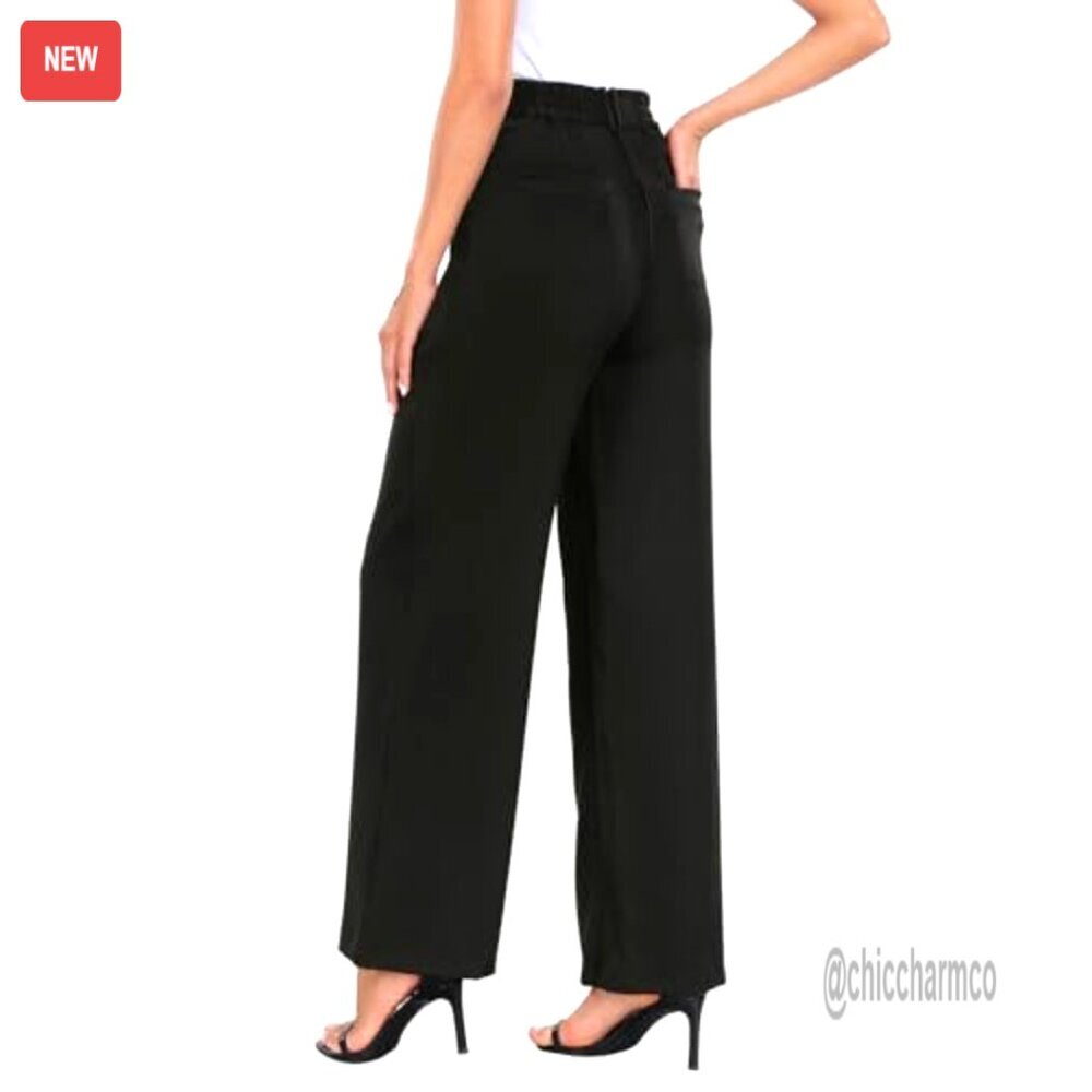 High Waisted Wide Leg Palazzo Pants for Women Office Business Casual - Picture 4 of 7